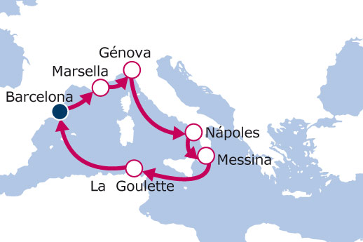España, Italia, Francia