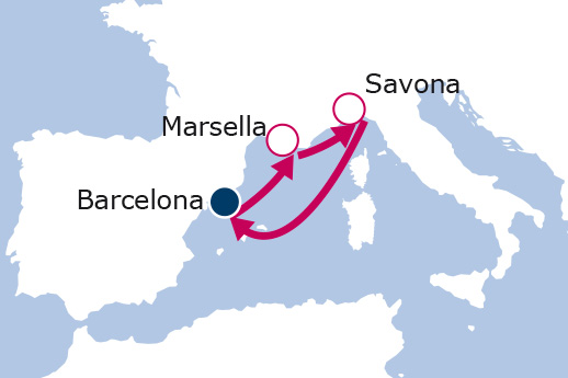 Itinerario de Minicrucero Mediterráneo