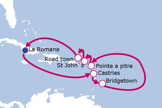 Itinerario de Colores del Caribe