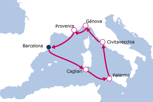 Itinerario de Mediterráneo Costa Firenze