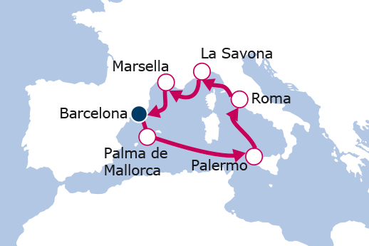 Itinerario de Mediterráneo Costa Toscana