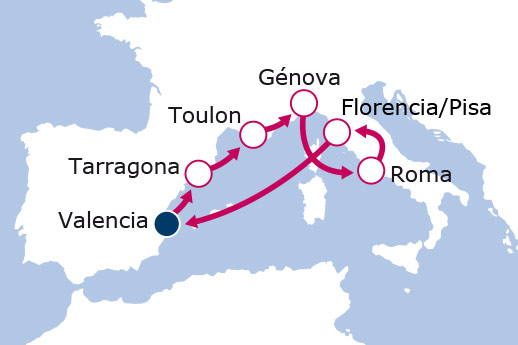 Itinerario de España, Francia, Italia