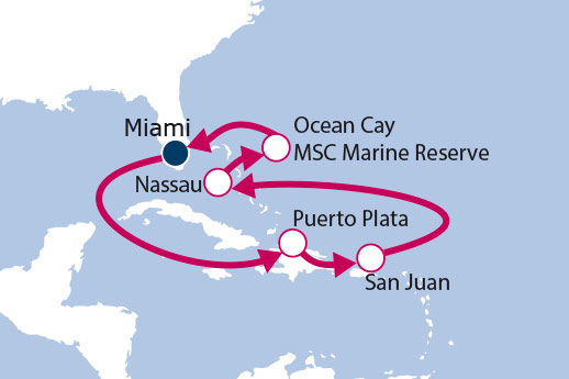 Itinerario de Puerto Rico y Bahamas