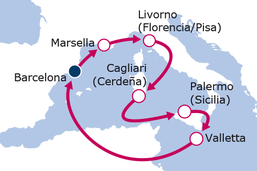 Itinerario de Mediterráneo espléndido