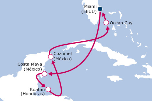 Itinerario de Caribe Occidental MSC World América