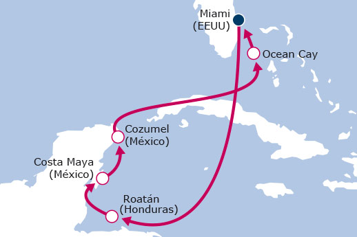 Itinerario de Caribe Occidental II MSC World América