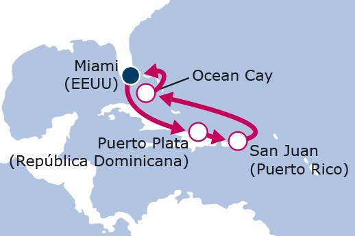 Itinerario de Caribe Oriental MSC World América