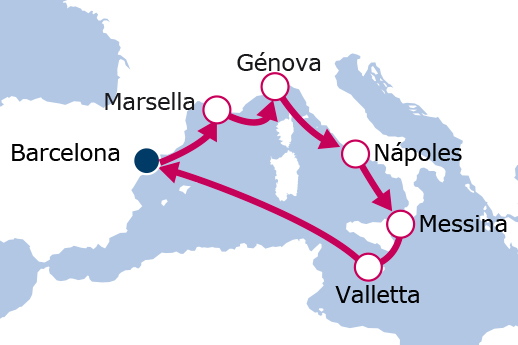 Itinerario de Francia, Italia, Malta MSC World Europa