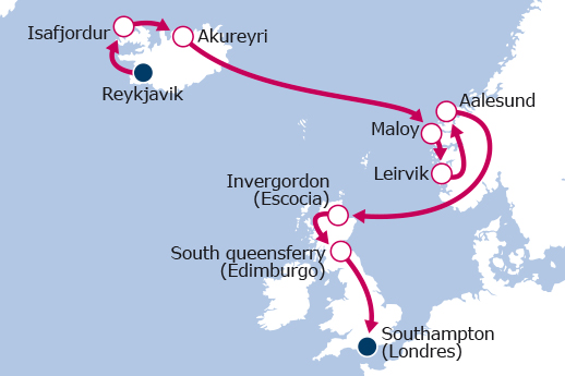 Itinerario de Noruega, Islandia y Reino Unido